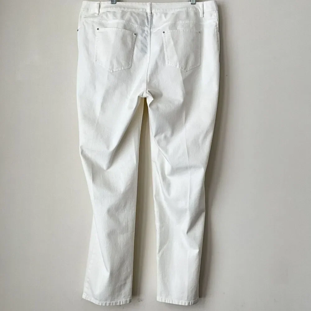 Lafayette 148 New York Thompson Jeans Pants White 16W